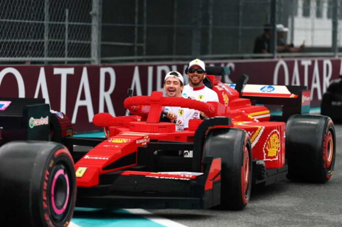 Drivers Charles Leclerc and Lewis Hamilton, Ferrari