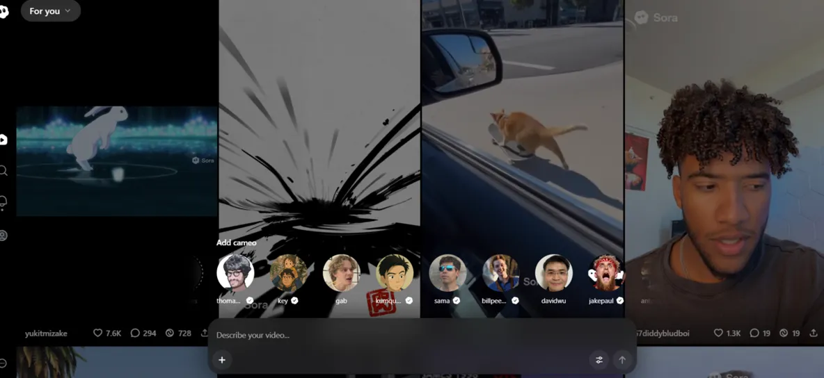 The Sora 2 creation interface.