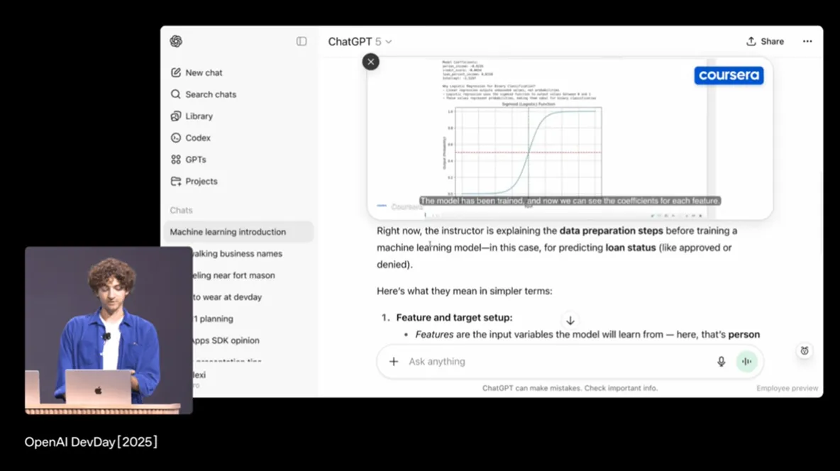 Interacting with Coursera directly in ChatGPT.